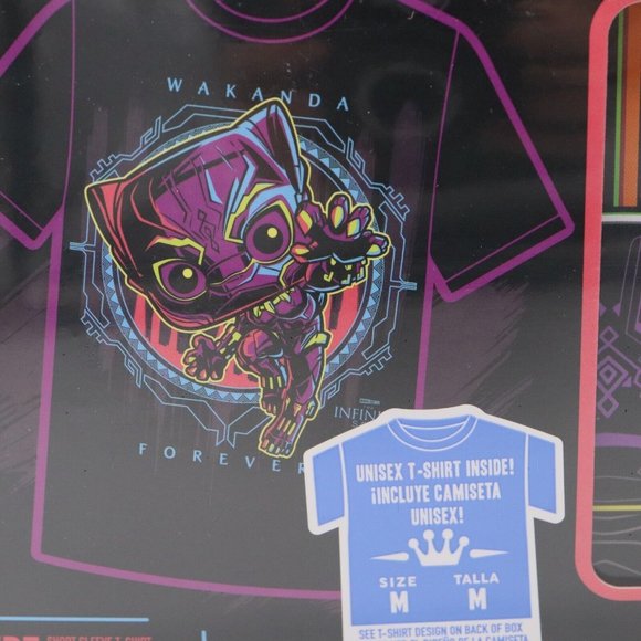 Funko POP! Tees Wakanda Forever The Infinity Saga Size M Tshirt & Black Panther - Picture 5 of 6